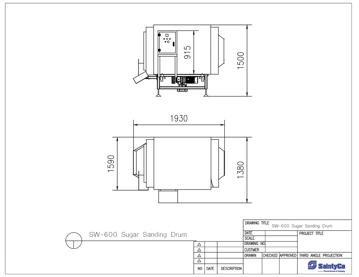 Tambor para lijar azúcar SW-600 - saintyco